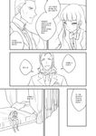  bad_id bad_pixiv_id bed bed_sheet closed_eyes comic crossdressing facial_hair formal greyscale korean lineart male_focus monochrome montanyaoh multiple_boys necktie original otoko_no_ko pillow popped_collar sitting suit sweatdrop translation_request vest 