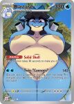 2024 accessory anthro areola big_breasts black_hair blastoise bow_ribbon breasts brown_eyes english_text eyebrows eyelashes female generation_1_pokemon genitals hair hair_accessory hair_bow hair_ribbon hand_on_cheek huge_breasts i_am_kat95 looking_at_viewer nintendo nipples nude pokemon pokemon_(species) pussy ribbons slightly_chubby smile solo text thick_thighs wide_hips