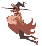 anthro areola bat bat_wings big_areola big_breasts big_hat black_clothing black_leggings black_legwear breast_squish breasts brown_body brown_fur brown_hair chest_tuft claws clothing eye_bags female flapping_wings flying fur hair hat headgear headwear huge_breasts leggings legwear long_ears long_legs long_snout looking_aside magic_user mammal membrane_(anatomy) membranous_wings mostly_nude narrow_hips nipples open_mouth petunia_(robotjoe) pink_nipples puffy_areola robotjoe short_hair short_tail simple_background skinny slim snaggle_tooth snout solo squish tail tall toe_claws toeless_leggings toeless_legwear tuft white_background wing_claws winged_arms wings witch witch_hat