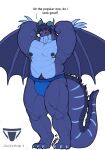absurd_res anthro barazoku belly belly_scales blue_body blue_clothing blue_eyes blush bulge christopher_wyvern claws clothed clothing dialogue dragon grin hands_behind_head hi_res jockstrap jockstrap_only looking_at_viewer male markings marvolk membrane_(anatomy) membranous_wings musclegut muscular mythological_creature mythological_scalie mythology nipple_fetish nipple_piercing nipples partially_clothed pecs piercing pubes scales scalie slightly_chubby slightly_chubby_male smile solo tail tail_markings tail_tuft thick_thighs topless tuft underwear underwear_only wing_claws wings