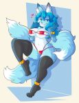 2024 5_fingers absurd_res anklet anthro armlet bikini biped black_clothing blue_body blue_fur blue_hair bracelet breasts butt butt_heart canid canine canis clothed clothing countershading devilscry digital_media_(artwork) digitigrade eliam_(devilscry) female fingers fox fur hair happy heterochromia hi_res jewelry legwear long_stockings mammal markings mole_(marking) mole_on_breast multi_tail multicolored_body multicolored_fur narrowed_eyes navel onigiri_punch red_bikini red_clothing red_swimwear simple_background skimpy skimpy_bikini smile solo standing stockings swimwear tail topwear two_tone_body two_tone_fur white_body white_fur