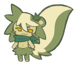 animal_humanoid chibi cookie_(cookie_run) cookie_run fan_character fur green_body green_fur green_kerchief green_neckerchief green_tail hi_res humanoid kerchief mammal mammal_humanoid mephitid mephitid_humanoid neckerchief neckwear simple_background skunk skunk_humanoid solo stonerobjectum tail white_background