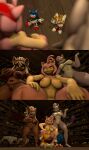 3d_(artwork) absurd_res amy_rose animal_humanoid animorph_maniac anthro bat blaze_the_cat blue_body blue_eyes blush breasts cat_humanoid crouching dark_body dark_skin digital_media_(artwork) dipstick_tail eulipotyphlan felid felid_humanoid feline feline_humanoid female genitals green_eyes group hedgehog hi_res humanoid macro male mammal mammal_humanoid markings membrane_(anatomy) membranous_wings miles_prower multi_tail navel nipples nude rouge_the_bat rouge_the_bat_(kailewds) sega size_difference sonic_the_hedgehog sonic_the_hedgehog_(series) source_filmmaker_(artwork) tail tail_markings vulva wings