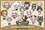  2026 6+boys 6+girls :d akamatsu_kaede alternate_costume animal_costume animal_hood animal_request artist_request bear_costume blonde_hair blue_eyes blue_hair blush border brown_hair burmese_python checkered_clothes checkered_scarf chibi chibi_only commentary_request danganronpa:_trigger_happy_havoc danganronpa_(series) danganronpa_2:_goodbye_despair danganronpa_v3:_killing_harmony enoshima_junko fox_costume fox_hood glasses green_eyes grey_eyes grid_background hair_ornament hairclip heterochromia highres hinata_hajime hippo_hood hippopotamus_costume hood kirigiri_kyoko komaeda_nagito leopard leopard_costume lion_costume lion_hood long_hair mask monokuma monomi_(danganronpa) mouth_mask multiple_boys multiple_girls musical_note musical_note_hair_ornament naegi_makoto nanami_chiaki official_art owl_costume parallel_hairclips pink_eyes pink_hair purple_eyes purple_hair purple_scarf rabbit_costume red_eyes red_panda_costume red_panda_hood saihara_shuichi scar scar_on_face scarf sheep_costume sheep_hood shinguji_korekiyo short_hair smile snake_costume snake_hood snow_leopard_costume spacecraft tanaka_gundham togami_byakuya translation_request twintails white_hair yellow_border yellow_burmese_python zipper 