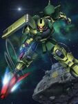 artist_request asteroid cable emblem gun gundam gundam_f90 gundam_f91_formula_report_0122 gundam_perfect_file highres logo machine_gun mecha mecha_focus mobile_suit nebula neo_zeon no_humans official_art one-eyed_mecha red_eyes rf_zaku robot roundel science_fiction shield shoulder_spikes solo space space_station spacecraft spikes star_(sky) thrusters war weapon zero_gravity 