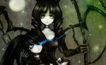  black_hair black_rock_shooter blue_eyes chain green_eyes kuroi_mato long_hair takanashi_yomi twintails weapon 