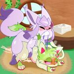 1:1 accessory ambiguous_gender ambiguous_penetration blush bodily_fluids clenched_teeth cum cum_inside eeveelution ejaculation elemental_creature female_(lore) feral feral_on_feral feral_penetrated feral_penetrating feral_penetrating_feral flora_fauna flower flower_creature flower_in_hair fucked_silly generation_4_pokemon generation_9_pokemon genital_fluids glaceon hair hair_accessory heart_eyes heart_symbol hi_res hybrid hybrid_pokemon isabelle_razzberry leafeon leash leash_pull looking_pleasured male male/ambiguous nintendo orgasm paper penetration plant pokemon pokemon_(species) pokemon_mystery_dungeon ribbons_(anatomy) sex softestpuffss spike_chunsoft sprigatito sweat teeth