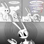 2026 anthro bluenightkitty clothing comic dialogue duo eating english_text female food fool's_hat glitch_productions hat headgear headwear hi_res human jax_(tadc) jester lagomorph leporid looking_at_food looking_at_object male mammal nervous pomni_(tadc) popcorn rabbit sitting sketch speech_bubble text the_amazing_digital_circus wide_eyed