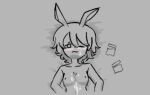  animal_ears breasts condom condom_wrapper cum cum_on_body cum_on_breasts facial nighthares rabbit_ears rabbit_girl self-upload 