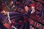  :d bat bat_wings bespectacled book bookshelf glasses highres kabaji kirisame_marisa koakuma large_wings library looking_at_viewer multiple_girls oil_painting_(medium) open_mouth patchouli_knowledge smile touhou traditional_media voile wings 