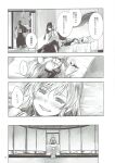  4girls blush breasts closed_eyes highres houraisan_kaguya large_breasts long_hair lying monochrome multiple_girls open_mouth smile speech_bubble sweatdrop touhou translation_request watatsuki_no_yorihime yagokoro_eirin yohane 