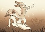 after_sex anthro balls bell bell_collar blush bodily_fluids canid canine collar cum cum_string dipstick_ears ear_markings erection female fennec_fox fox genital_fluids genitals male male/female mammal markings multicolored_ears pawpads paws penis ruki_(rukifox) rukifox sketch true_fox vulva