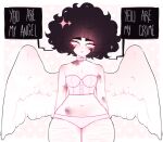  1other angel ash_kinoshita black_hair blunt_bangs bralette bruise dreamalgia eyelashes fluffy_hair injury lips navel original other_focus pale_skin panties pastel_goth pear-shaped_figure pink_panties pink_theme scar self-harm_scar solo thick_eyebrows thick_thighs thighs underwear websickness wide_hips 