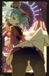  +_+ 1girl absurdres alternate_hair_length_(shorter) band_uniform black_bloomers black_pantyhose bloomers blue_eyes blue_hair blurry blurry_background commentary_request cowboy_shot depth_of_field dress ferris_wheel from_behind hair_between_eyes hair_ribbon hat hatsune_miku highres kaoswald long_sleeves looking_at_viewer official_alternate_costume official_alternate_hairstyle outside_border pantyhose project_sekai red_dress red_hat red_sailor_collar ribbon sailor_collar sekai_ni_hibike!_your_song_(project_sekai) shako_cap sleeve_bow twintails v-shaped_eyebrows vocaloid whistle_in_mouth wonderlands_x_showtime_miku 