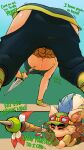 2026 9:16 akali_(lol) anthro backpack big_breasts black_bottomwear black_clothing black_pants blowpipe blue_hair bodily_fluids boots bottomwear breasts brown_body brown_boots brown_clothing brown_footwear brown_fur clothed clothed_anthro clothed_female clothed_human clothed_male clothing dagger dialogue duo english_text fakeryway female footwear fur gloves green_clothing green_gloves green_handwear hair handwear hat headgear headwear hi_res holding_dagger holding_melee_weapon holding_object holding_weapon huge_breasts human league_of_legends male mammal melee_weapon multicolored_body multicolored_fur pants riot_games shoes sweat tan_body tan_fur teemo_(lol) tencent text two_tone_body two_tone_fur under_boob weapon wearing_hat yordle