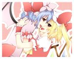  bad_id bad_pixiv_id couple flandre_scarlet hand_on_shoulder hat imminent_kiss incest multiple_girls remilia_scarlet richard_(ri39p) siblings sisters tongue touching touhou wings yuri 