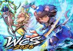  2026 2girls animal_ear_fluff animal_ears artist_request brown_hair brown_tail commentary_request duel_monster green_eyes grey_eyes grey_hair gun hair_ornament hairclip handgun hat holding holding_gun holding_weapon k9-17_izuna mage_staff mouth_veil multicolored_hair multiple_girls police police_uniform policewoman second-party_source shirt short_hair staff two-tone_hair vanquish_soul_hollie_sue veil weapon weasel_ears weasel_girl white_shirt yu-gi-oh! yu-gi-oh!_master_duel 