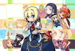  1boy 6+girls aqua_eyes ascot blonde_hair blue_eyes blue_hair breasts character_request chibi cleavage cloak closed_eyes commentary_request contrast_collar curse_maker curse_maker_2 dark_hunter_(sekaiju) dark_hunter_3 doctor_magus doctor_magus_4 doll doll_on_head fork frederica_irving grin gunner_(sekaiju) gunner_2_(sekaiju) hair_between_eyes hair_intakes hat headphones holding holding_fork hood hood_up hooded_cloak leg_wrap looking_at_viewer mandrake_(sekaiju) medic_(sekaiju) medic_2_(sekaiju) medium_breasts minami_juujisei multiple_girls open_mouth paladin_(sekaiju) paladin_1_(sekaiju) paladin_2_(sekaiju) profile puffy_short_sleeves puffy_sleeves raquna_sheldon red_ascot red_hair red_hat ren_(sekaiju) ringlets sailor_collar sekaiju_no_meikyuu sekaiju_no_meikyuu_2 sekaiju_no_meikyuu_3 sekaiju_no_meikyuu_4 shin_sekaiju_no_meikyuu short_sleeves sirar_(sekaiju) smile star-shaped_pupils star_(symbol) symbol-shaped_pupils teeth tongue tongue_out tusukur_(sekaiju) wiglaf_(sekaiju) witch_hat yellow_eyes 