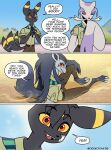 2026 absurd_res ambiguous_gender anthro anthrofied badge bandage bandage_on_face black_body claws clothed clothing comic dialogue digital_media_(artwork) eeveelution english_text eyes_closed generation_2_pokemon group harmony_scarf hi_res lucky_(odeko-yma) male nintendo odeko-yma open_mouth pokemon pokemon_(species) pokemon_mystery_dungeon pokemorph red_eyes signature smile speech_bubble spike_chunsoft standing star_eyes tail tail_motion tailwag text trio umbreon uniform yellow_sclera