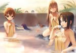  5girls bad_id bad_pixiv_id inami_mahiru long_hair multiple_boys multiple_girls nude onsen peeping shirafuji_kyouko short_hair souma_hiroomi takanashi_souta taneshima_popura todoroki_yachiyo towel working!! xiangtu yamada_aoi 