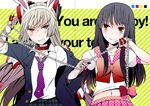  bdsm bondage bound chain collar cosplay fujiwara_no_mokou houraisan_kaguya leash md5_mismatch multiple_girls reisen_udongein_inaba reisen_udongein_inaba_(cosplay) satou_memeko touhou 