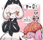  colored_skin furry multicolored_hair multicolored_skin pal_(creature) palworld short_hair sketch solenne_(palworld) tanukipupp two-tone_hair two-tone_skin white_hair yellow_eyes 