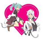  animal_ears bad_id bad_pixiv_id bisuko_(bisco_mm) blue_eyes blue_hair blush cat_ears cat_tail crossdressing fubuki_shirou hair_over_one_eye heart inazuma_eleven inazuma_eleven_(series) kazemaru_ichirouta maid multiple_boys otoko_no_ko ponytail scarf short_hair silver_hair tail thighhighs 