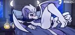 absurd_res anthro anus areola bed blush bodily_fluids breasts butt clothed clothing comic_panel digital_media_(artwork) dragon female furniture genital_fluids genitals hair hi_res horn looking_at_viewer lube lube_bottle lustragon moon mythological_creature mythological_scalie mythology nipples nude open_mouth potion princess princess_moonlight_(iestraig) royalty scalie solo starry_body starry_hair starry_wings tail topwear vulva wings