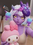  1girl 3d highres league_of_legends lyashu my_melody my_melody_(series) original sanrio self-upload selfie shirt solo t-shirt tristana_(league) 