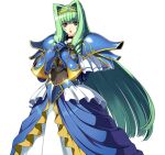  1girl :o armor armored_dress blue_armor blue_dress breastplate breasts covered_navel cowboy_shot dress drill_hair faulds frills game_asset gauntlets gem gold_trim gorget green_hair hair_intakes hands_on_own_chest himekishi_olivia inoino large_breasts large_variant_set long_hair looking_at_viewer makeup non-web_source official_art olivia_lindegald open_mouth own_hands_clasped own_hands_together pauldrons purple_eyes self-datamine shoulder_armor shoulder_pads sidelocks simple_background solo standing straight_hair tachi-e tiara transparent_background turtleneck vambraces variant_set very_long_hair 