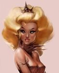  blonde_hair breasts choker cleavage crown lips mario_(series) medium_breasts princess_peach realistic robotpencil solo super_mario_bros. 
