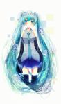  aqua_eyes aqua_hair bad_id bad_pixiv_id detached_sleeves flower hatsune_miku long_hair nakatanbo necktie skirt solo thighhighs twintails very_long_hair vocaloid zettai_ryouiki 