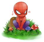  bad_id bad_pixiv_id chibi kenko male_focus marvel mushroom solo spider-man spider-man_(series) 