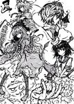  bad_id bad_pixiv_id bishamonten's_pagoda greyscale highres hijiri_byakuren kumoi_ichirin monochrome multiple_girls murasa_minamitsu nazrin reishiki toramaru_shou touhou traditional_media unzan 