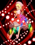  bad_id bad_pixiv_id blonde_hair flandre_scarlet hat highres ponytail puchiman red_eyes short_hair side_ponytail solo touhou wings 