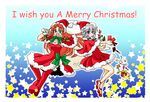  bad_id bad_pixiv_id christmas english hat hong_meiling izayoi_sakuya multiple_girls sakura_(doors) santa_costume santa_hat touhou 