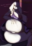  anthro anus bed bedroom big_breasts big_butt bovid breasts butt caprine clothed clothing dialogue female fur goat huge_breasts huge_butt l-a-v lying mammal mature_female nipples partially_clothed pussy robe smile solo spreading thick_thighs toriel undertale video_games voluptuous wide_hips 