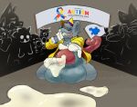  annoyed anthro autism autistic balls balls_on_ground banner being_watched big_balls bite bodily_fluids clothing coat crowd_scene cum cum_on_ground cum_pool cumming_at_viewer d-rat ejaculation eyes_closed fur genital_fluids genitals gloves grey_background grey_body grey_fur grin group hand_on_penis handwear hi_res kneeling lockedsdcard looking_at_another looking_pleasured looking_surprised male mammal masturbation murid murine penis pink_tail public_masturbation puzzle_piece rat rodent rubbing_penis simple_background smile solo_focus tail tail_hold tail_holding_flag thick_penis tongue tongue_bite topwear white_clothing white_gloves white_handwear wristband yellow_clothing yellow_coat yellow_fedora yellow_topwear 