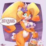  activision anthro bandicoot big_breasts bikini blonde_hair bow_tie breasts brown_body bucket clothed clothing coco_bandicoot container crash_bandicoot_(series) dated ear_piercing ear_ring english_text feet female green_eyes hair hi_res long_ears long_hair machine mammal marsupial motion_lines multicolored_body navel open_mouth piercing platform_footwear ring_piercing robot shirt_collar solo swimwear teeth text toes two_tone_body vixycore white_body wide_hips 