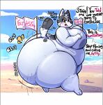  absurd_res anal angry anthro areola ass_clapping australian_cattle_dog beach belly big_breasts big_butt bluey_(series) blush breasts butt canid canine canis cattledog clothed clothing dialogue domestic_dog english_text female flag footwear fur genitals grey_body grey_fur herding_dog hi_res huge_butt looking_at_viewer mammal mature_female nipples nude object_in_ass object_penetration onomatopoeia open_mouth outside overweight pastoral_dog penetration pussy shoes sneakers sound_effects tail tail_motion tailwag text thefluffyrey69 thick_thighs trixie_heeler 