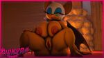  3d_(artwork) anthro big_breasts big_butt breasts butt cabin digital_media_(artwork) female female/female fireplace genitals hi_res inside nude one_eye_closed pussy rouge_the_bat sega shinyagaia sitting sonic_the_hedgehog_(series) source_filmmaker_(artwork) spread_pussy spreading thick_thighs wink 