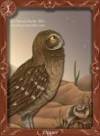  2013 ambiguous_gender athene_(genus) avian better_version_at_source bird brown_body brown_feathers bubsyart burrowing_owl cactus desert digger_(gogh) feathers feral grass guardians_of_ga&#039;hoole hi_res male_(lore) owl picture_frame plant shell sky solo star true_owl yellow_eyes 