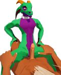  3d_(artwork) alpha_channel anthro claws collar collar_only digital_media_(artwork) duo erection female genitals grinding hair hi_res horn human interspecies kobold kobold_dellarte kret low_poly male male/female mammal nude penis reptile scalie sex simple_background 