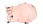  after_transformation beard big_butt branded brown_eyes brown_hair butt cloven_hooves curled_tail domestic_pig eyewear facial_hair feral glasses greedlust hair hooves huge_butt looking_back male mammal overweight pink_body shaded simple_background slightly_chubby smile snout soft_shading solo suid suina sus_(pig) tail white_background 