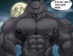 2024 abs anthro areola barazoku biceps big_muscles big_pecs blaidd_(elden_ring) blush bodily_fluids canid canine canis cloud deltoids disembodied_hand elden_ring english_text fromsoftware front_view full_moon fur ghost_hands hi_res huge_muscles huge_pecs looking_at_viewer male mammal moon muscular muscular_anthro muscular_male navel night nipples nude obliques outside pec_grab pec_play pecs robinmg_45 scar serratus sky solo standing sweat talking_to_viewer teeth text tuft wolf