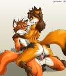  anthro anthro_on_anthro anthro_penetrated anthro_penetrating anthro_penetrating_anthro anus balls bodily_fluids breasts brown_body brown_fur brown_hair butt butt_grab canid canine canis cowgirl_position digital_media_(artwork) duo erection female female_penetrated fox fox_tail from_front_position fur genital_fluids genitals hair hand_on_butt hands_on_shoulders hi_res humanoid_genitalia humanoid_penis jackunator male male/female male_on_bottom male_penetrating male_penetrating_female mammal nude on_bottom on_lap on_top orange_body orange_fur penetration penile penile_penetration penis penis_in_pussy pussy red_body red_fox red_fur sex simple_background sitting_on_lap smile tail true_fox vaginal vaginal_penetration white_body white_fur 