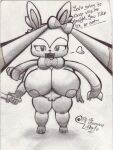  anthro areola big_breasts bow_(feature) breasts carrying_another dialogue eeveelution english_text female first_person_view forced generation_6_pokemon genitals graphite_(artwork) greyscale hi_res high-angle_view holding_object huge_breasts knife looking_at_viewer mammal monochrome nintendo nipples open_mouth pen_(artwork) pencil_(artwork) pokemon pokemon_(species) pussy ribbons shaded simple_background solo speech_bubble standing sylveon text thick_thighs traditional_media_(artwork) voy_barranca_abajo weapon white_background wide_hips 