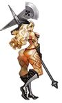  amazon amazon_(dragon's_crown) animated animated_gif ass axe blonde_hair dragon's_crown kamitani_george long_hair lowres transparent_background weapon 