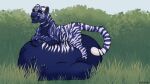  animated belly blauehexe blue_body blue_fur claws felid footprint fur grass green_eyes hexentatze male mammal one_eye_closed pantherine pawprint plant short_playtime shrub smile smirk solo stripes tiger vore white_stripes wink 