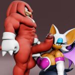  1:1 3d_(artwork) annoyed anthro armwear balls bat big_balls big_penis blue_eyes breasts clothed clothing digital_media_(artwork) duo echidna elbow_gloves eyelashes female genitals gloves handwear hi_res humanoid_genitalia humanoid_penis knuckles_the_echidna male male/female mammal monotreme muscular muscular_anthro muscular_male nude pecs penis penis_grab penis_on_face purple_eyes red_body rouge_the_bat sega side_view sonic_the_hedgehog_(series) spiked_gloves spikes standing thick_eyelashes vulkyasha white_clothing white_gloves white_handwear 